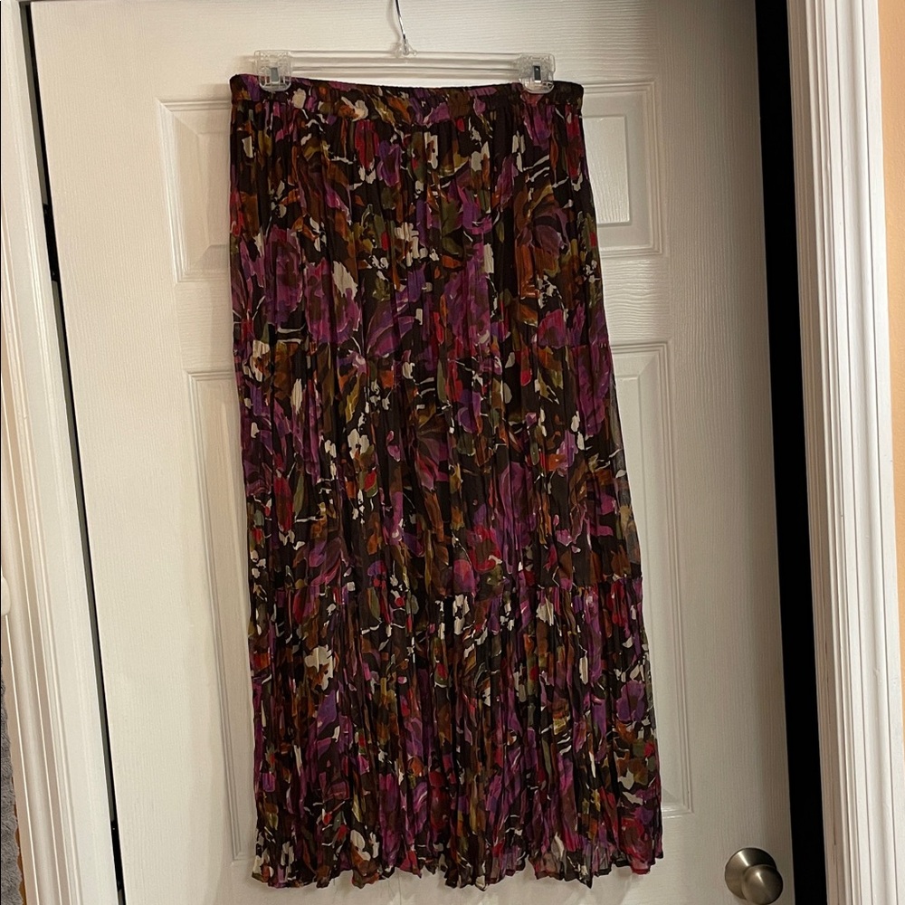 Krazy Kat Maxi Skirt - Purple and Brown Floral